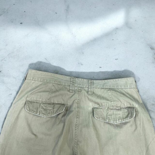 Mens Baggy Y2K Light Khaki Cargo Jeans - 36"