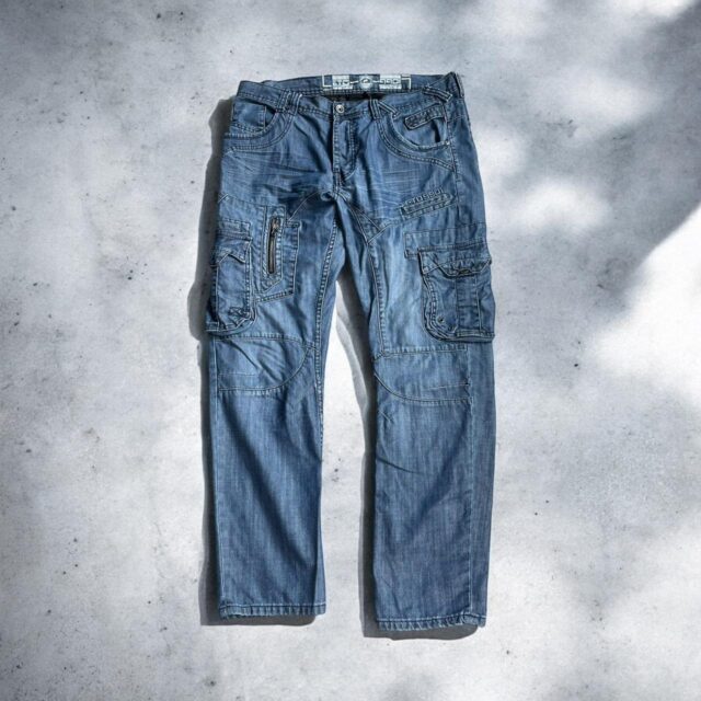 Mens Vintage Baggy Y2K Cargo Jeans - 36"