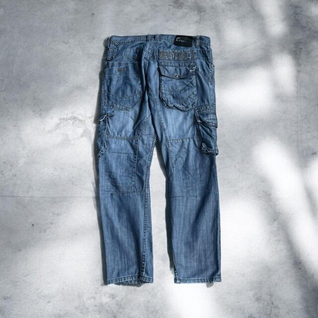Mens Vintage Baggy Y2K Cargo Jeans - 36"