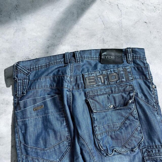 Mens Vintage Baggy Y2K Cargo Jeans - 36"