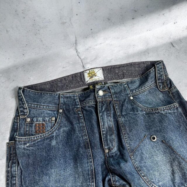 Mens Vintage Baggy Y2K Hip Hop Drunkn Munky Jeans - 34"