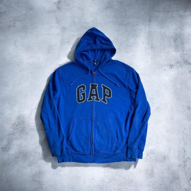Vintage Y2K Mens Blue Gap Zip Up Hoodie - XL