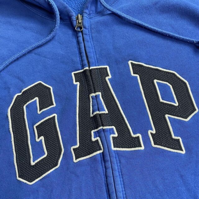 Vintage Y2K Mens Blue Gap Zip Up Hoodie - XL