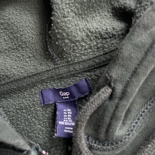 Vintage Y2K Mens Green Gap Zip Up Hoodie - XL