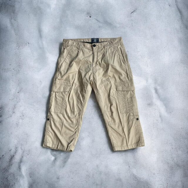 Mens Beige Utility 3/4 Cargo Shorts - L