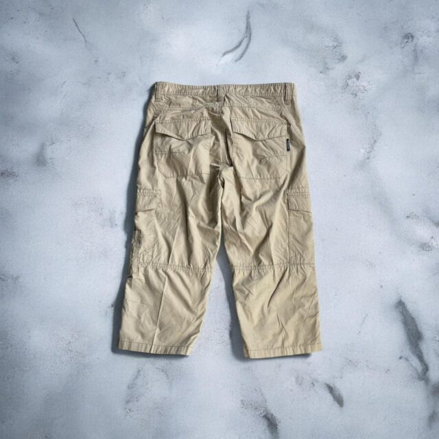 Mens Beige Utility 3/4 Cargo Shorts - L