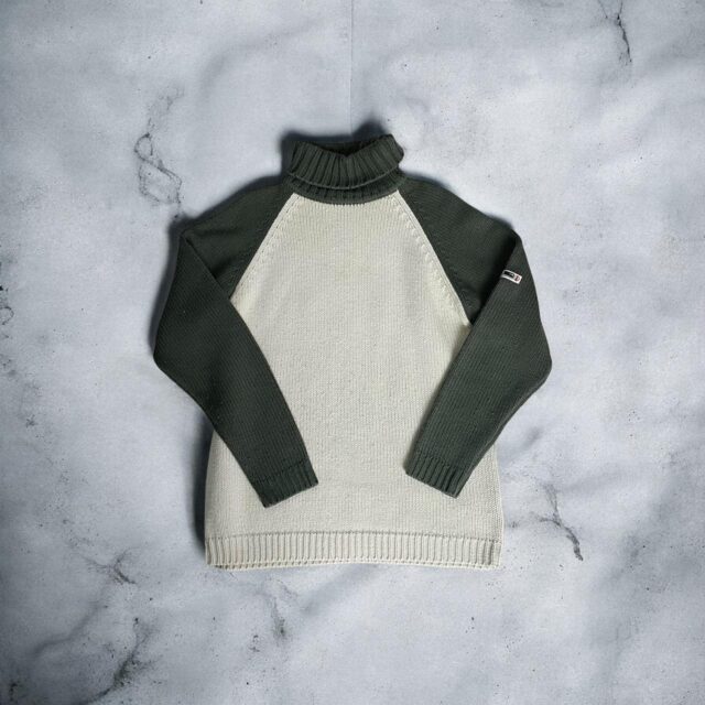 Vintage Y2K Mens Chunky Knit Turtle Neck Tog24 Jumper - S/M