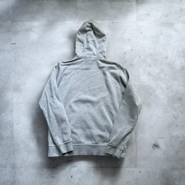 Men's Vintage Y2K Grey Nike Swoosh Embroidered Hoodie - L