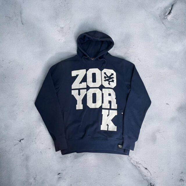 Vintage Y2K Mens Zoo York Navy Blue Hoodie - L