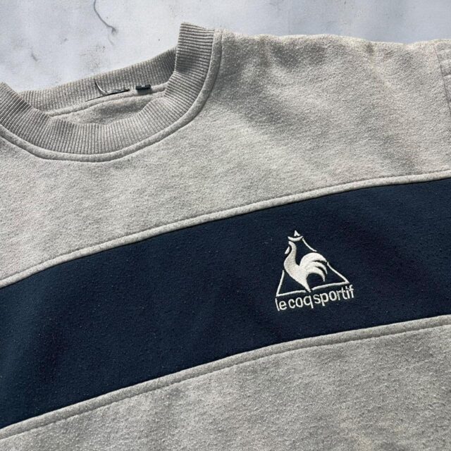 Vintage Men's Le Coq Sportif Grey Sweatshirt - M