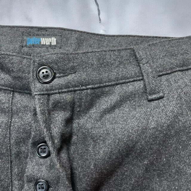 Vintage Grey Wool Men's Cargo Pants - 34"