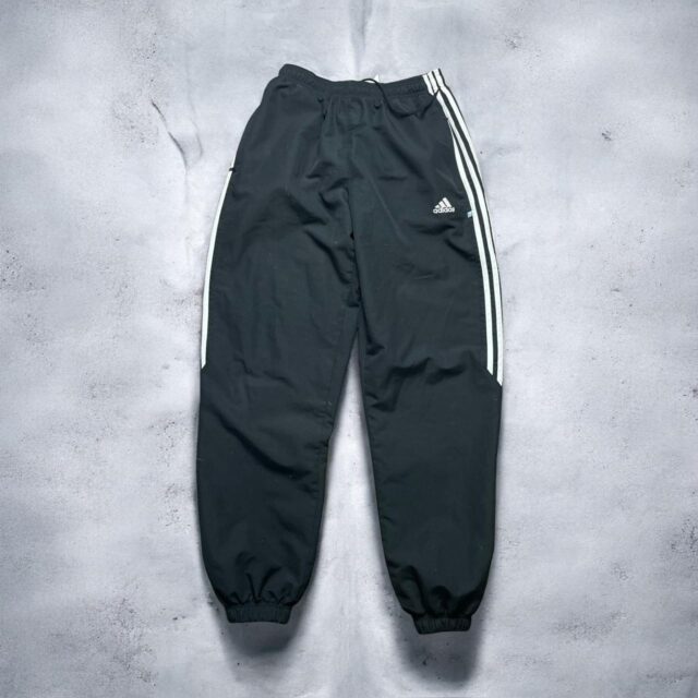 Mens Vintage Y2K Black Adidas Tracksuit Bottoms - M