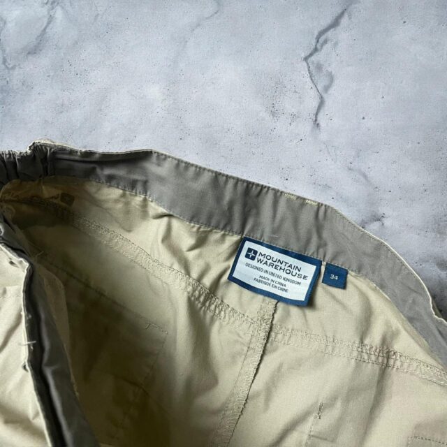 Mens Baggy Y2K Beige Cargo Pants - 34"