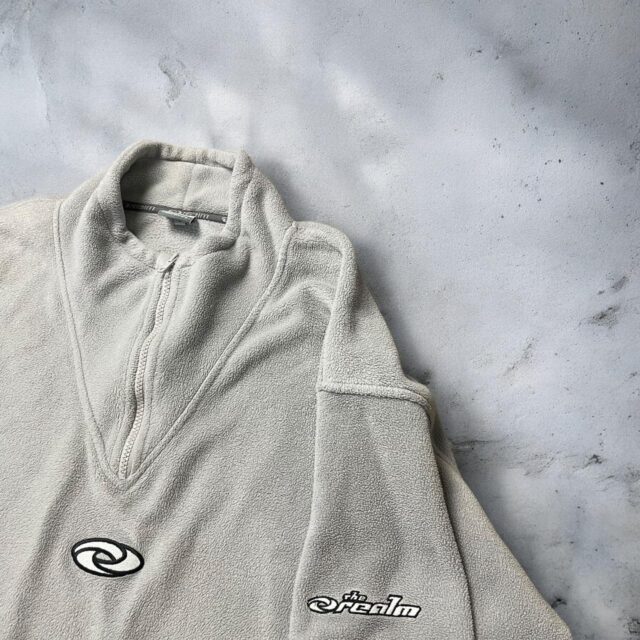Vintage Mens The Realm Quarter Zip Fleece - L