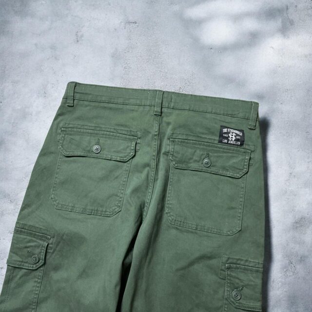Mens Baggy Y2K Khaki Cargo Pants - 36"