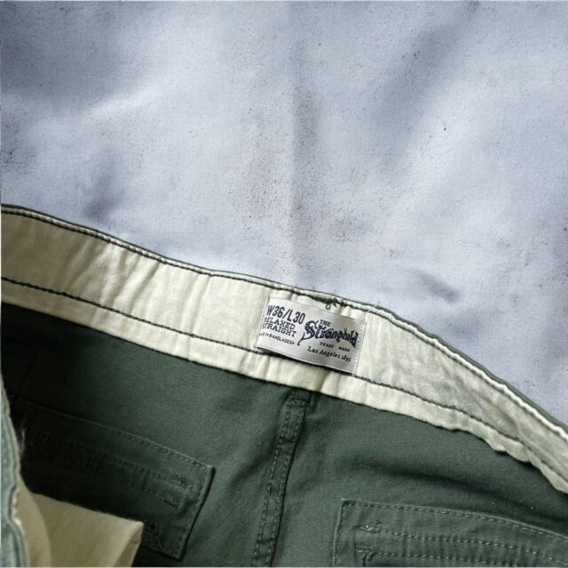 Mens Baggy Y2K Khaki Cargo Pants - 36"