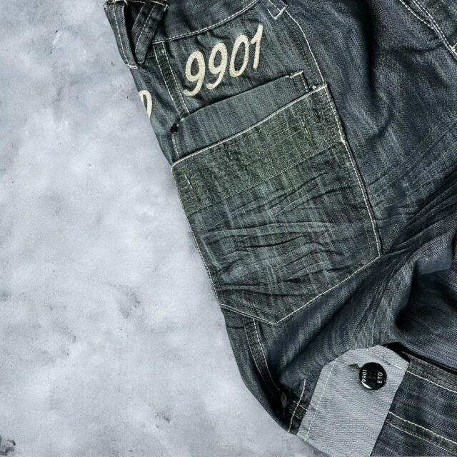 Mens Vintage Baggy Y2K Cargo Jeans - 34"