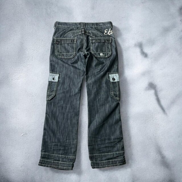 Mens Vintage Baggy Y2K Cargo Jeans - 34"