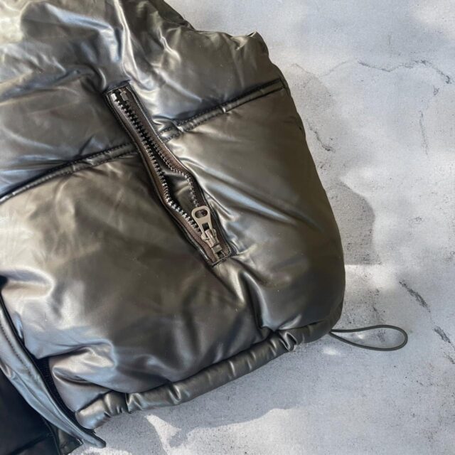 Brown Faux Leather Padded Gilet Puffa - XL