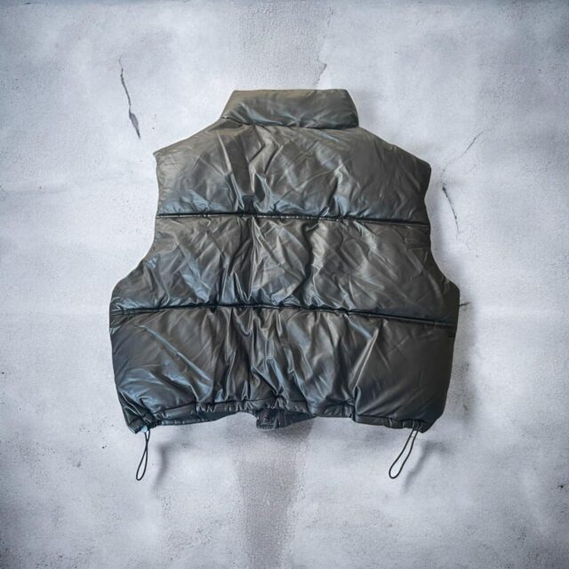 Brown Faux Leather Padded Gilet Puffa - XL