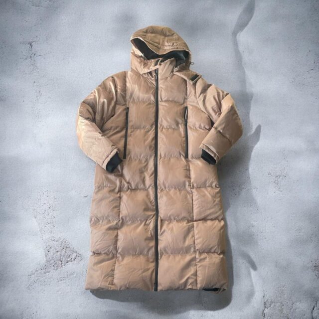 Men's Tan Long Line Utility Puffa Jacket - M