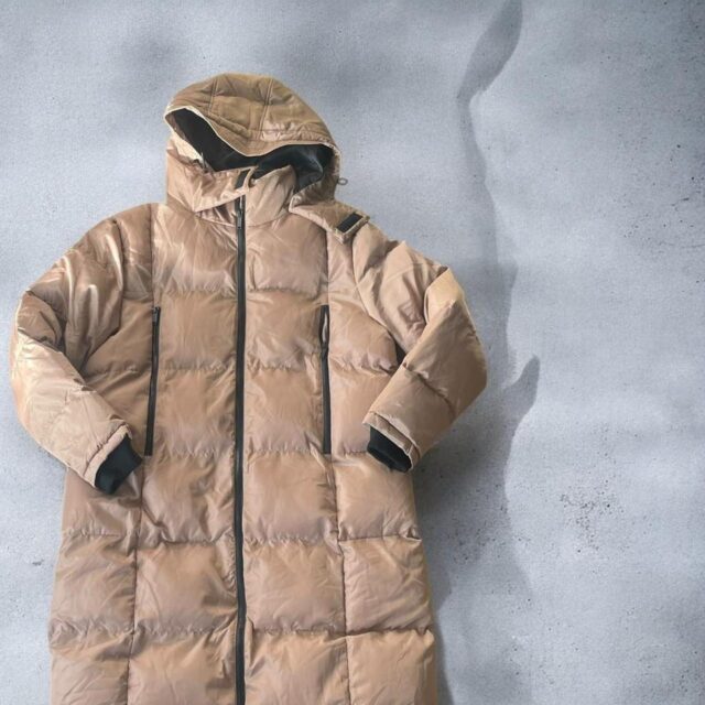 Men's Tan Long Line Utility Puffa Jacket - M