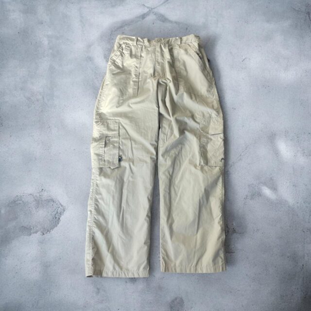 Mens Baggy Y2K Head Beige Cargo Pants - L