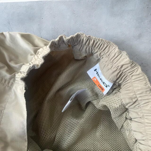 Mens Baggy Y2K Head Beige Cargo Pants - L