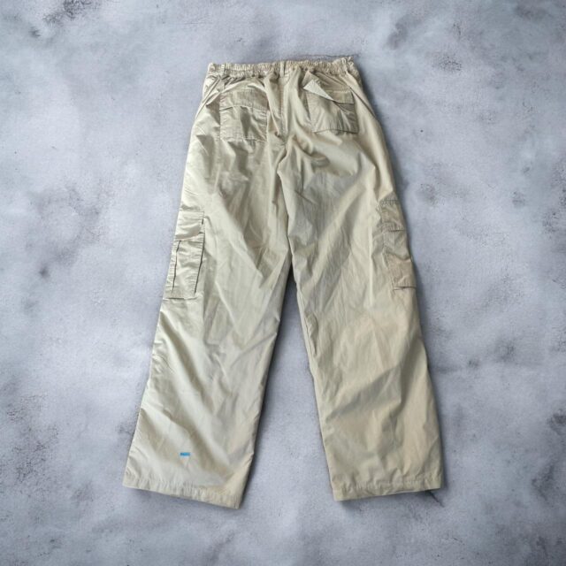 Mens Baggy Y2K Head Beige Cargo Pants - L