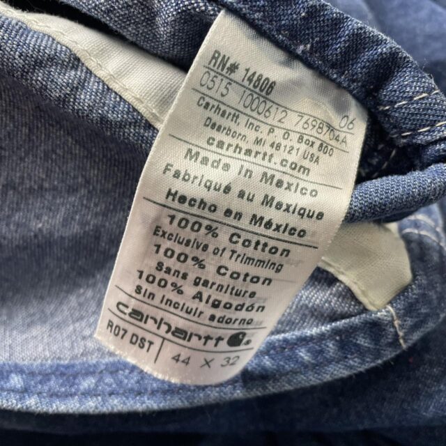 Vintage Blue Denim Carhartt Dungarees - 44"