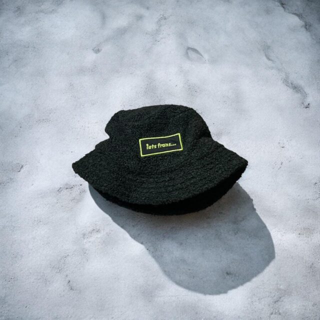 Black Unisex Fuzzy Iets Frans Urban Ouffitters Bucket Hat