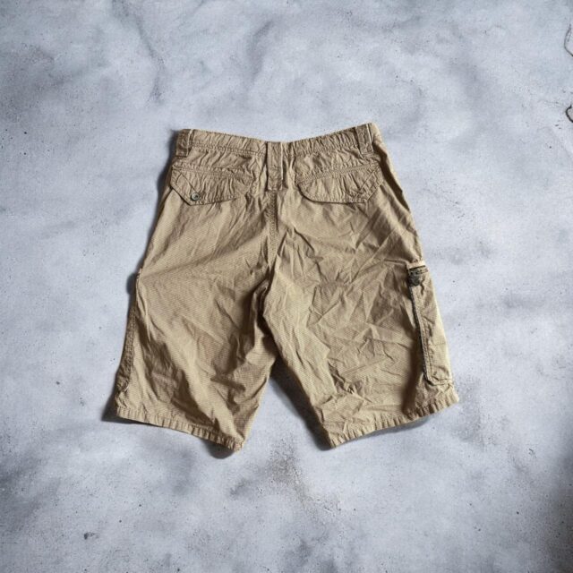 Vintage Y2K Mens Checked Brown Cargo Shorts - 34"
