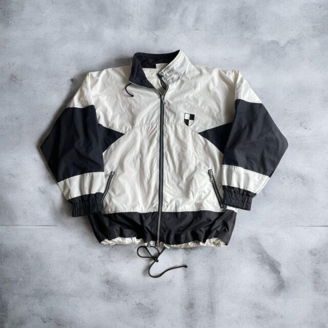 Vintage Monochrome Showerproof Windbreaker Bomber Jacket -XL