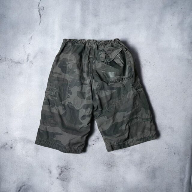 Y2K Mens Bench Camo Cargo Shorts - L