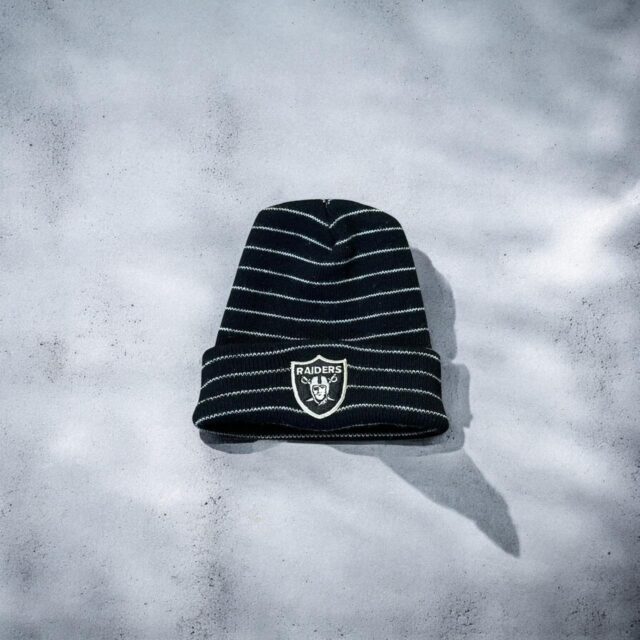 Mens Black NFL Raiders Beanie Hat
