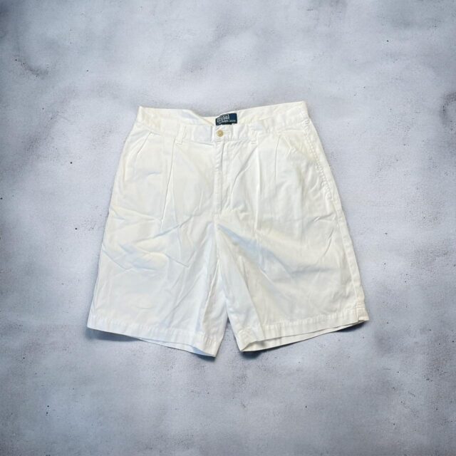 Vintage Y2K Mens White Ralph Lauren Chino Shorts - 34"