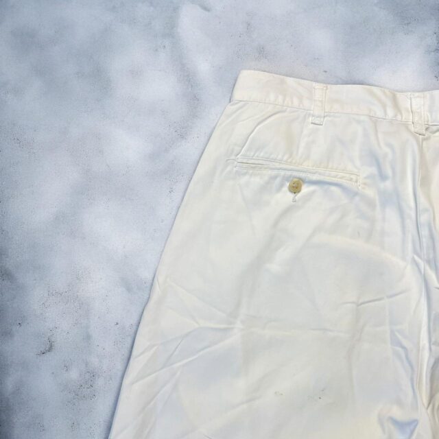Vintage Y2K Mens White Ralph Lauren Chino Shorts - 34"