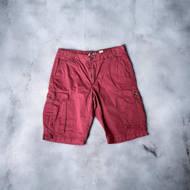Mens Burgundy Cargo Shorts - 34"