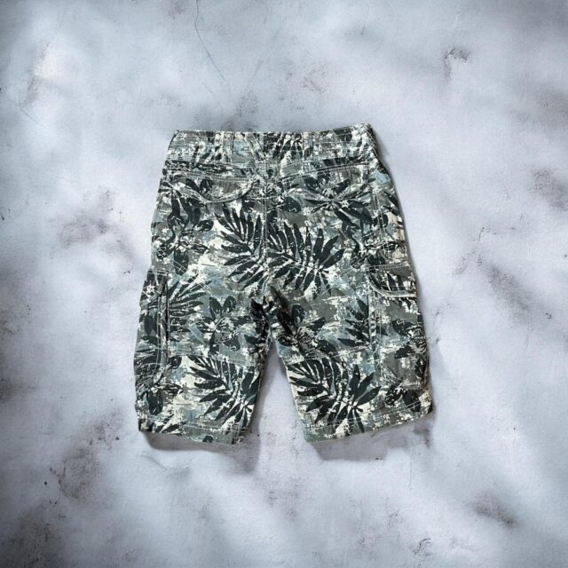 Mens Y2K Camo Tropical Cargo Shorts - M