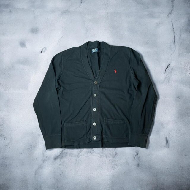 Men's Vintage Polo Ralph Lauren Black Cardigan - L