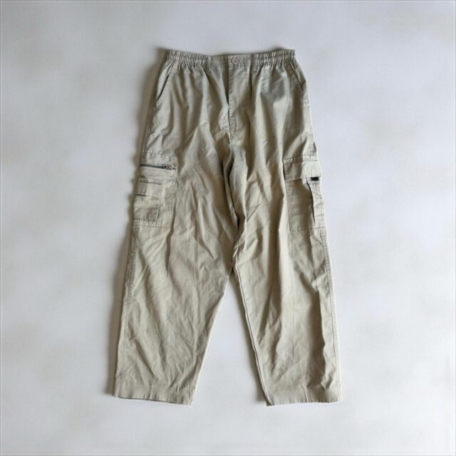 Mens Vintage Y2K Beige Baggy Cargo Pants - M