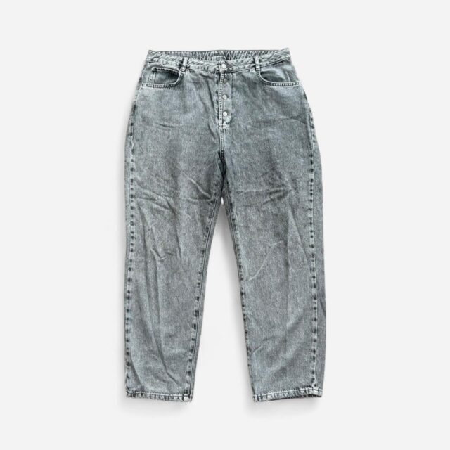 Mens Y2K Baggy Reclaimed Vintage Grey Denim Jeans - 34"